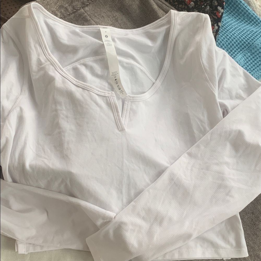 Lululemon Athletica White Long Sleeve Top